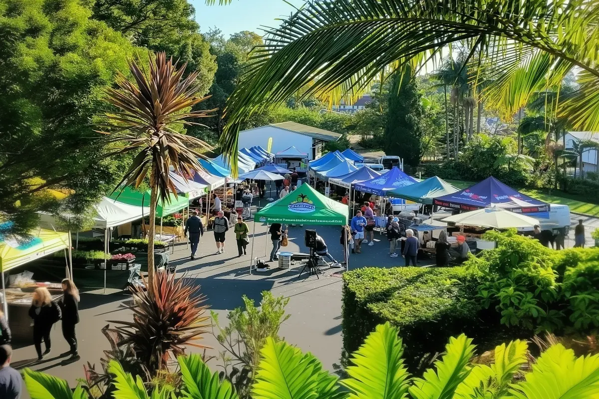 Photo of one of the farmers markets in Byron shire